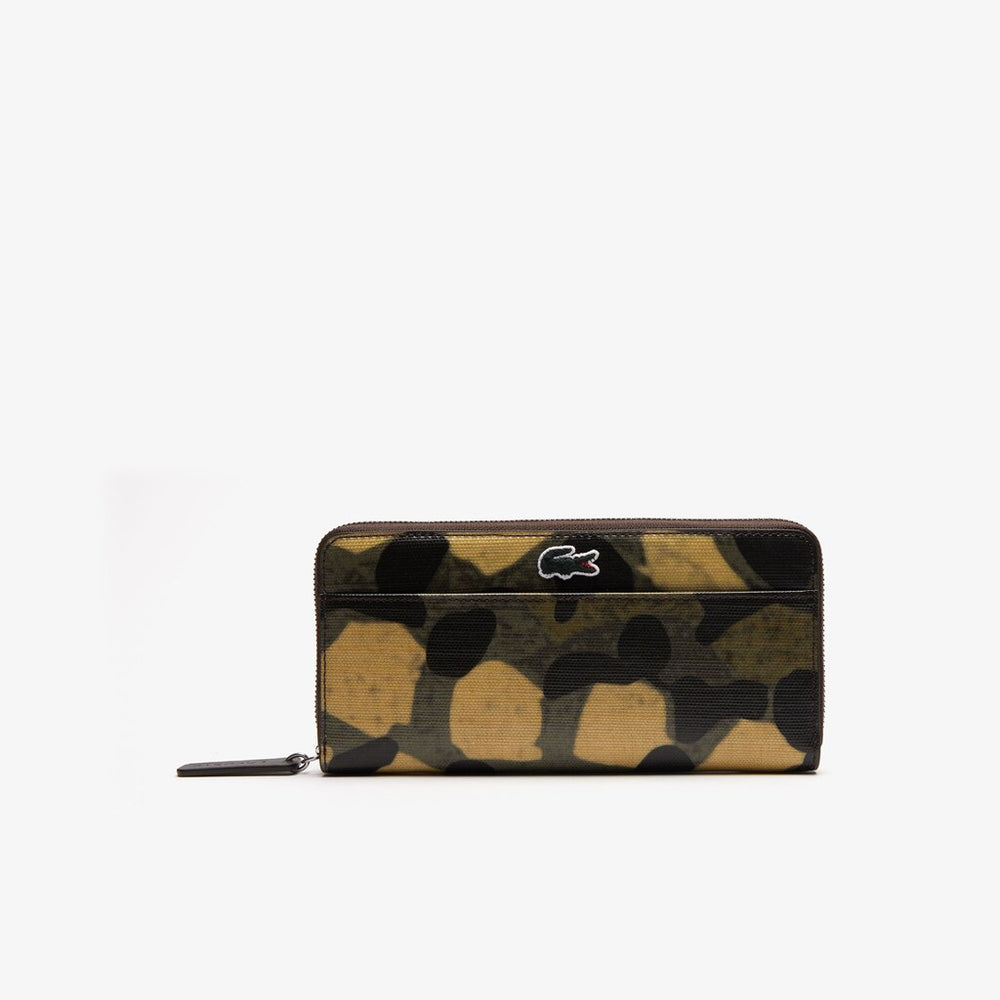 Women's Robert George Coated Print Canvas Zip Wallet / Lacoste