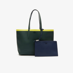 Women's Anna Reversible Contrast Band Coated Canvas Tote Bag / Lacoste
