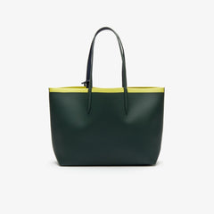 Women's Anna Reversible Contrast Band Coated Canvas Tote Bag / Lacoste