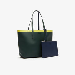 Women's Anna Reversible Contrast Band Coated Canvas Tote Bag / Lacoste