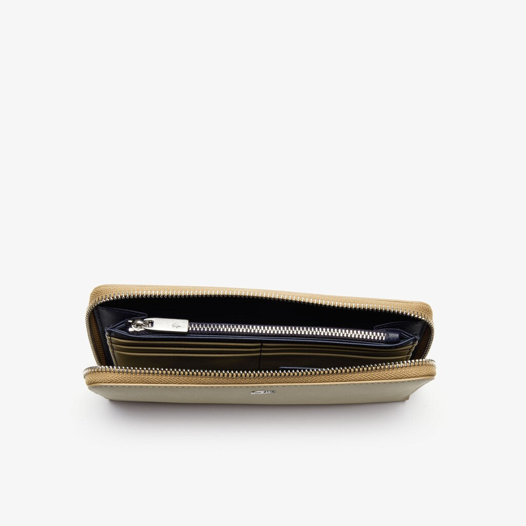 Men's Fitzgerald Zip Colorblock Leather 6 Card Wallet / Lacoste