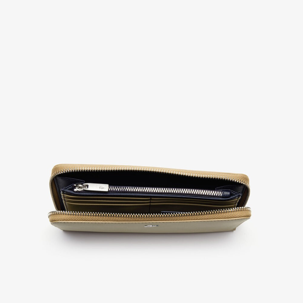 Men's Fitzgerald Zip Colorblock Leather 6 Card Wallet / Lacoste