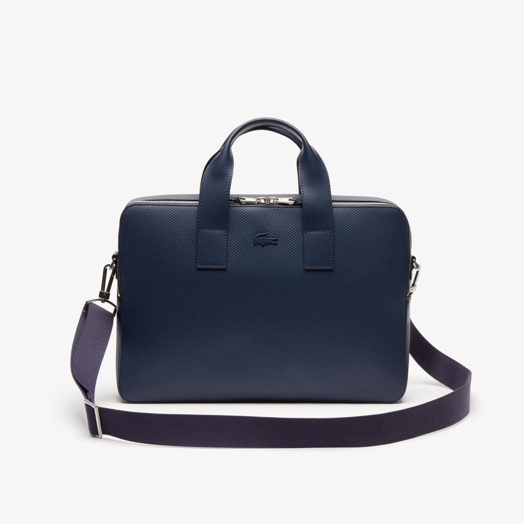Men's Chantaco Matte Piqué Leather Computer Bag / Lacoste