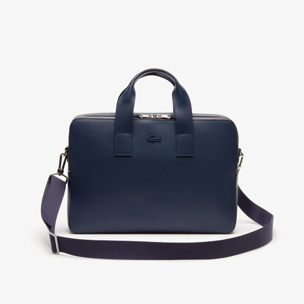 Men's Chantaco Matte Piqué Leather Computer Bag / Lacoste