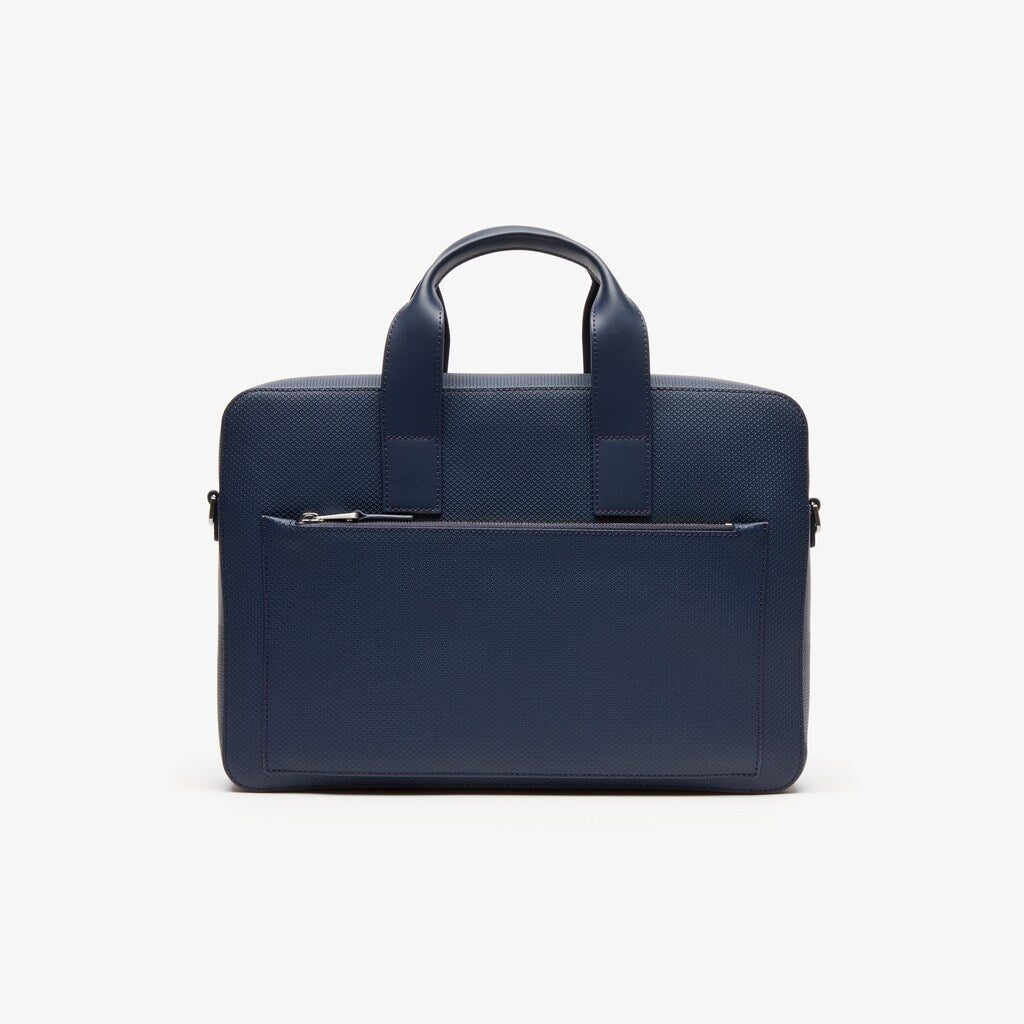 Men's Chantaco Matte Piqué Leather Computer Bag / Lacoste
