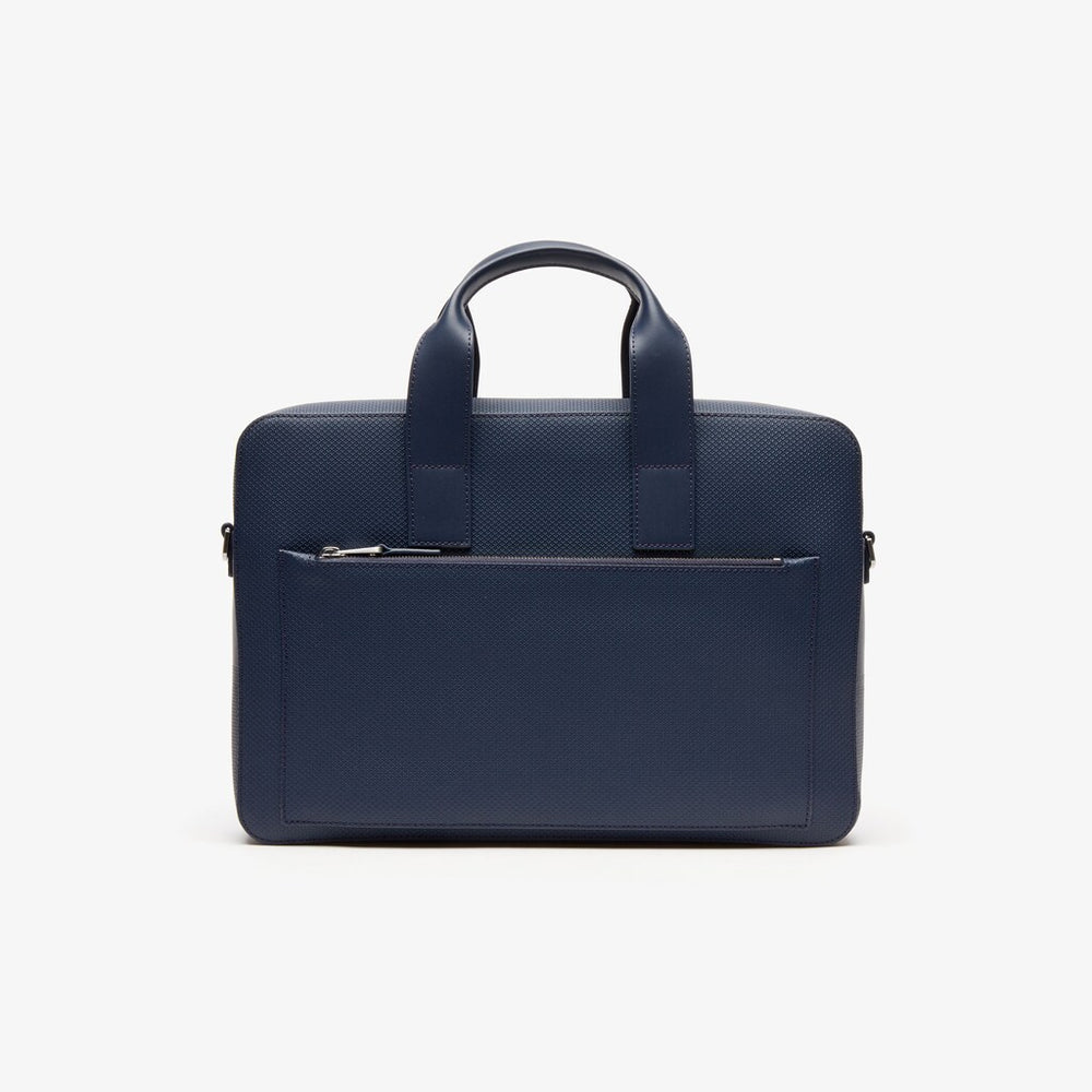 Men's Chantaco Matte Piqué Leather Computer Bag / Lacoste