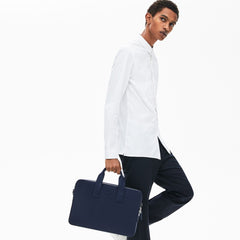 Men's Chantaco Matte Piqué Leather Computer Bag / Lacoste