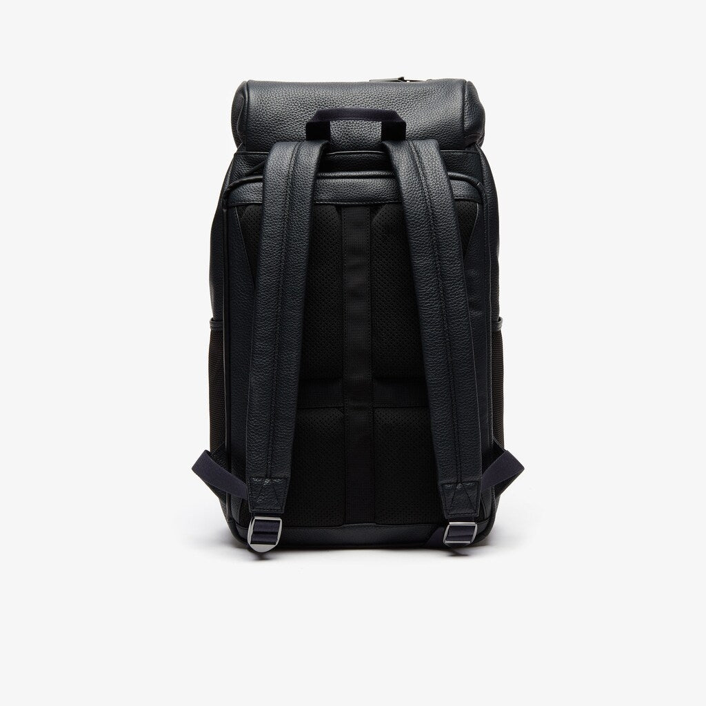 Men's Altitude Grained Leather Flap Backpack / Lacoste