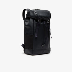 Men's Altitude Grained Leather Flap Backpack / Lacoste