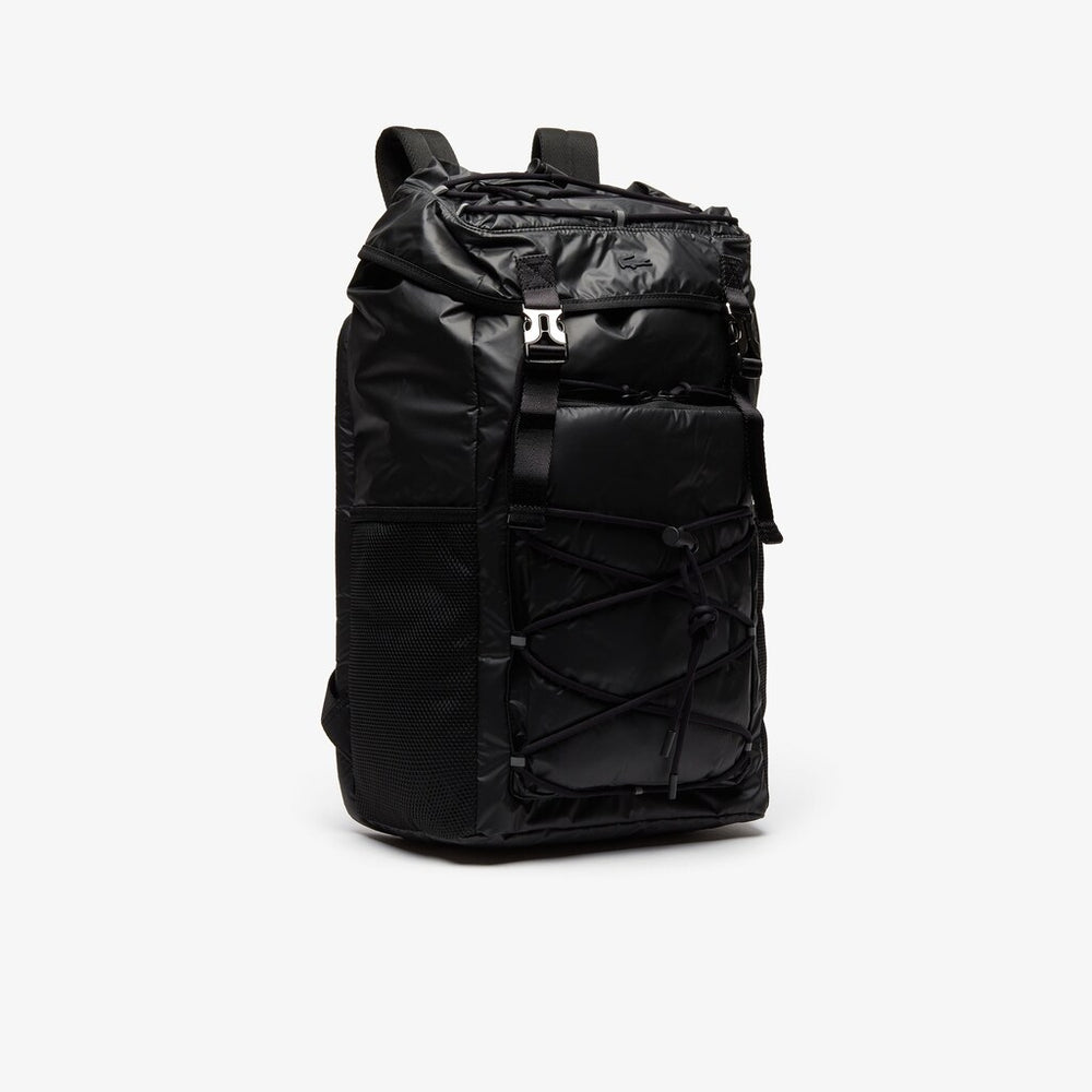 Men's Altitude Drawstring Flap Nylon Backpack / Lacoste