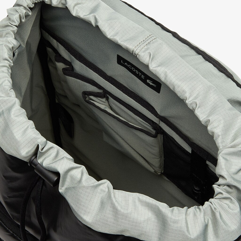 Men's Altitude Drawstring Flap Nylon Backpack / Lacoste