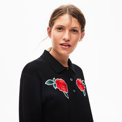 Women's LIVE Rose-Embroidered Cropped Sweater / Lacoste