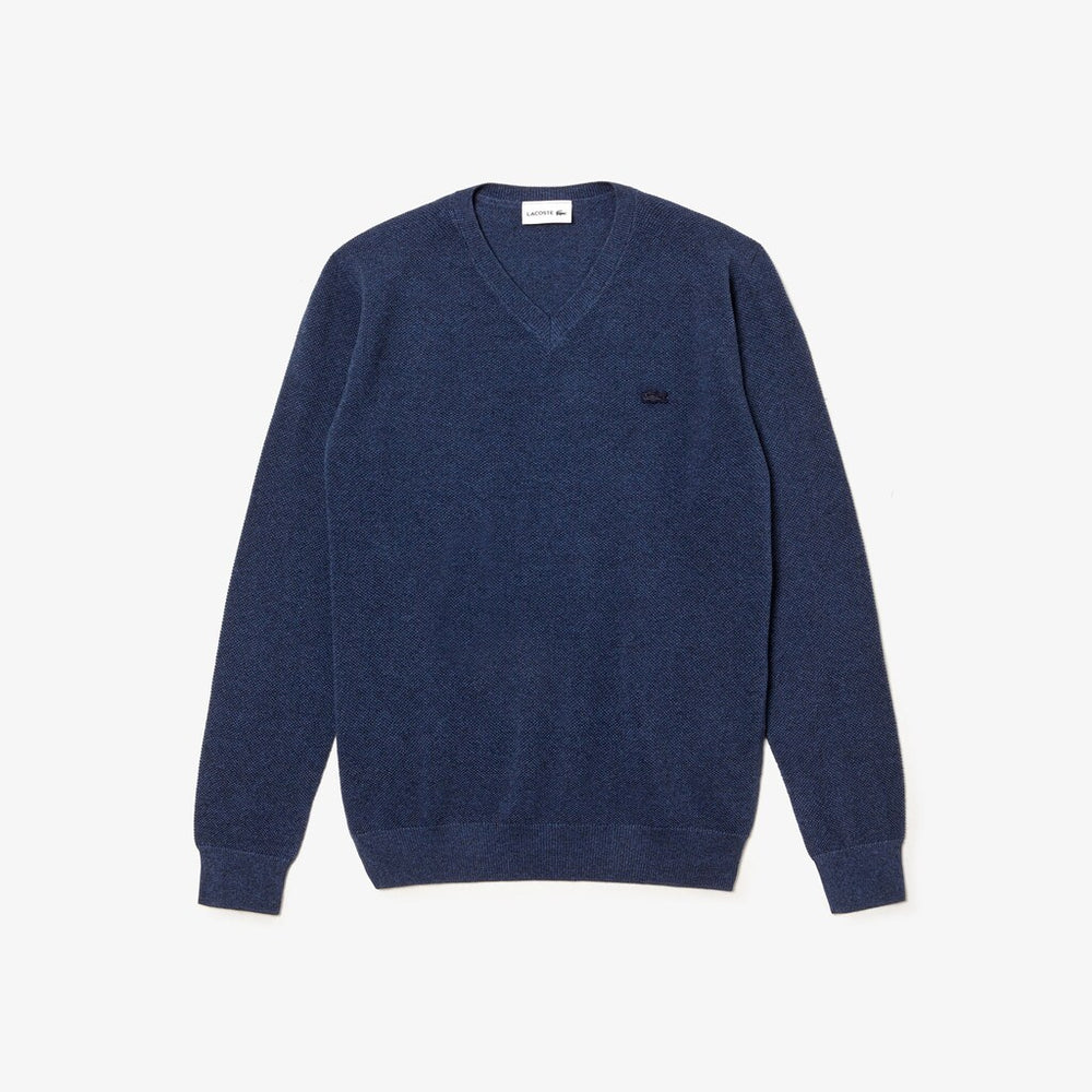 Men's V-neck Cotton Piqué Sweater / Lacoste