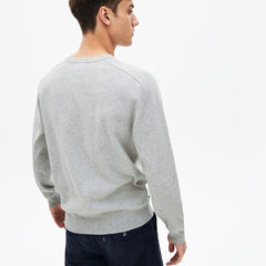 Men's 3D-Lettering Crewneck Cotton Blend Sweater / Lacoste