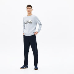 Men's 3D-Lettering Crewneck Cotton Blend Sweater / Lacoste
