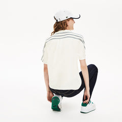 Women's Striped Panel Lightweight Canvas T-shirt / Lacoste