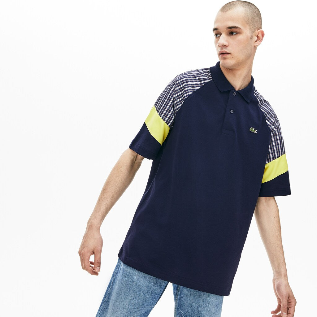 Men's LIVE Loose Fit Patchwork Petit Piqué Polo / Lacoste