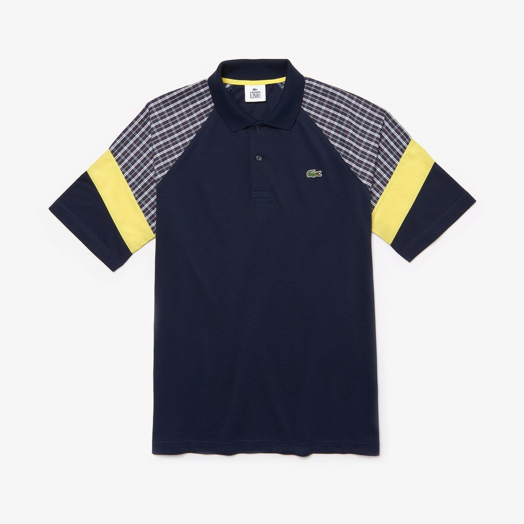 Men's LIVE Loose Fit Patchwork Petit Piqué Polo / Lacoste
