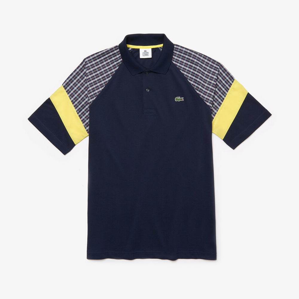 Men's LIVE Loose Fit Patchwork Petit Piqué Polo / Lacoste