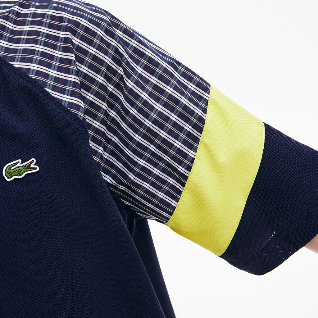 Men's LIVE Loose Fit Patchwork Petit Piqué Polo / Lacoste