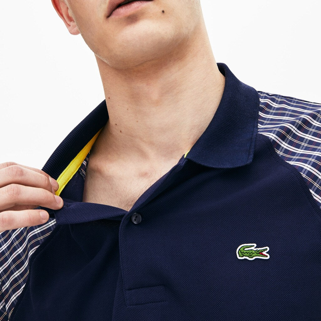 Men's LIVE Loose Fit Patchwork Petit Piqué Polo / Lacoste