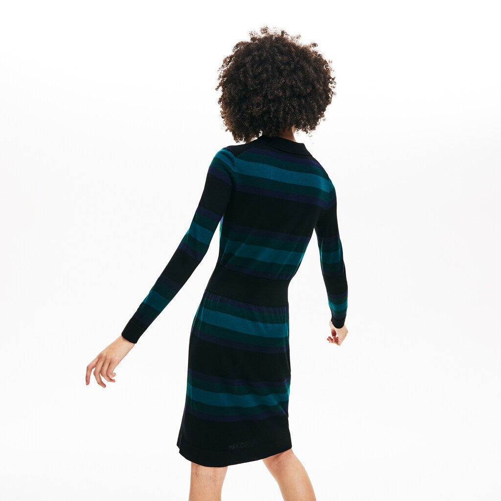 Women's Fitted Striped Wool Polo Dress / Lacoste