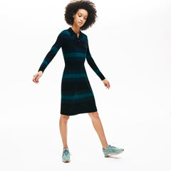 Women's Fitted Striped Wool Polo Dress / Lacoste