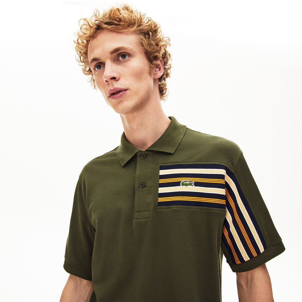 Men's L.12.12 Off-Center Stripe Cotton Piqué Polo / Lacoste