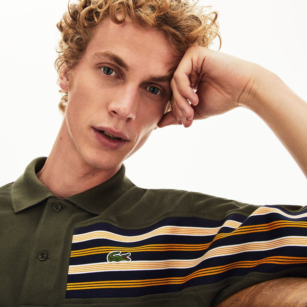 Men's L.12.12 Off-Center Stripe Cotton Piqué Polo / Lacoste