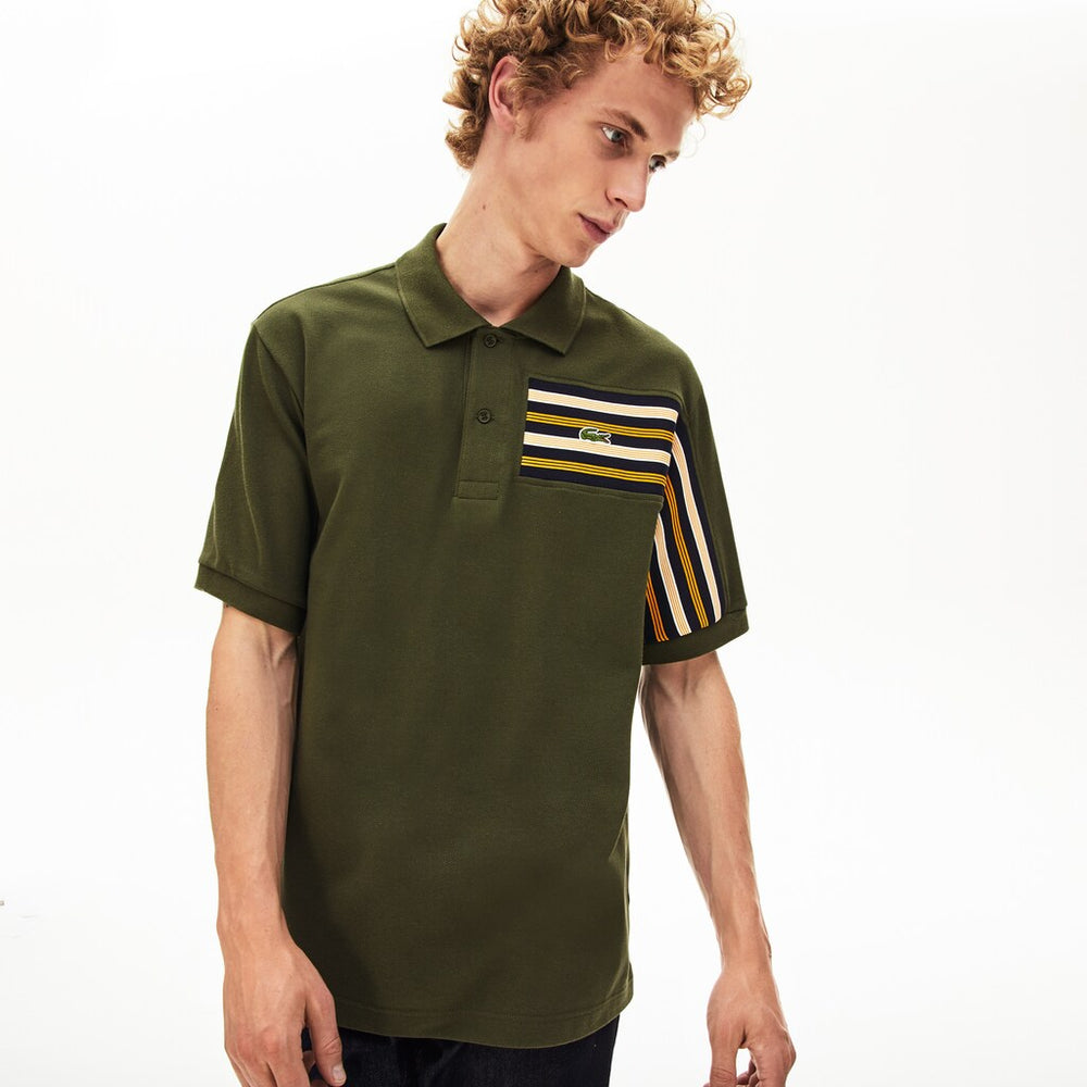Men's L.12.12 Off-Center Stripe Cotton Piqué Polo / Lacoste