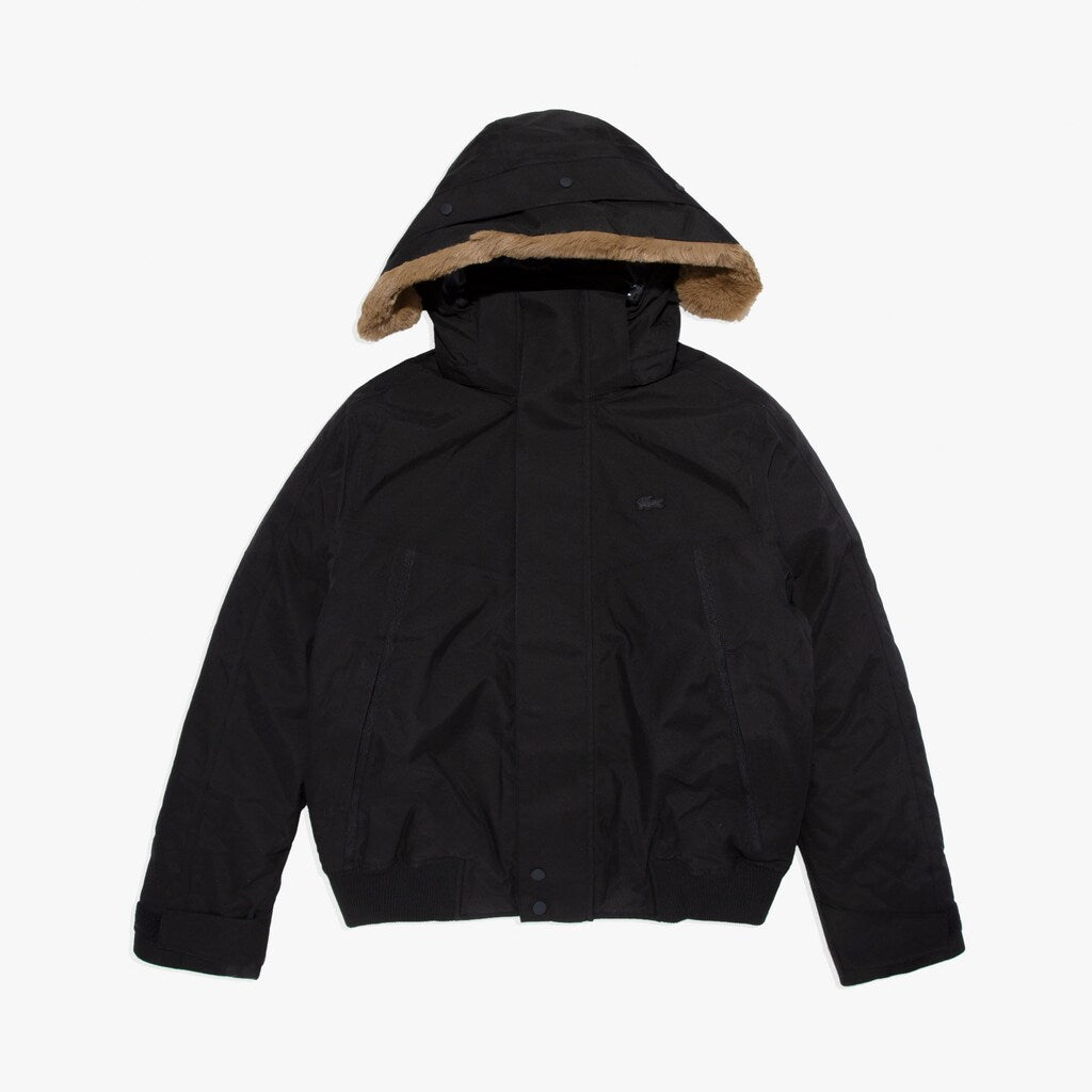 Men's Detachable Faux Fur Hood Short Quilted Parka / Lacoste