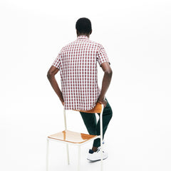 Men's Short Sleeve Plaid Poplin Shirt / Lacoste