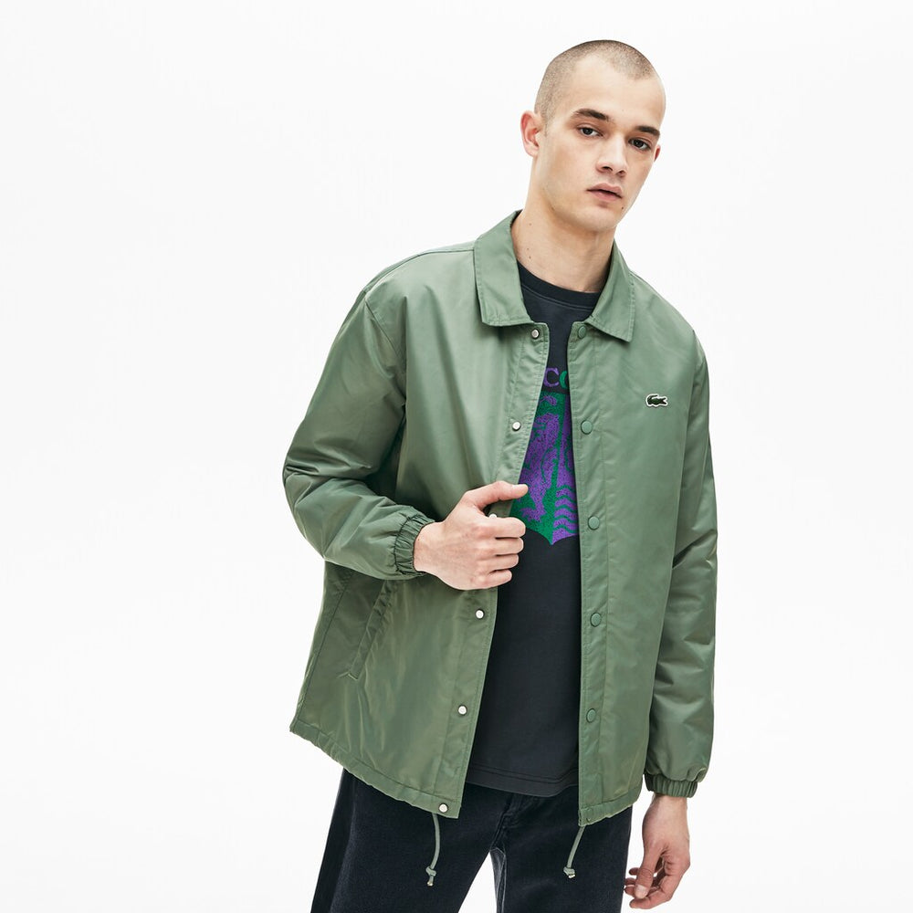 Men's LIVE Buttoned Embroidered Coach Jacket / Lacoste