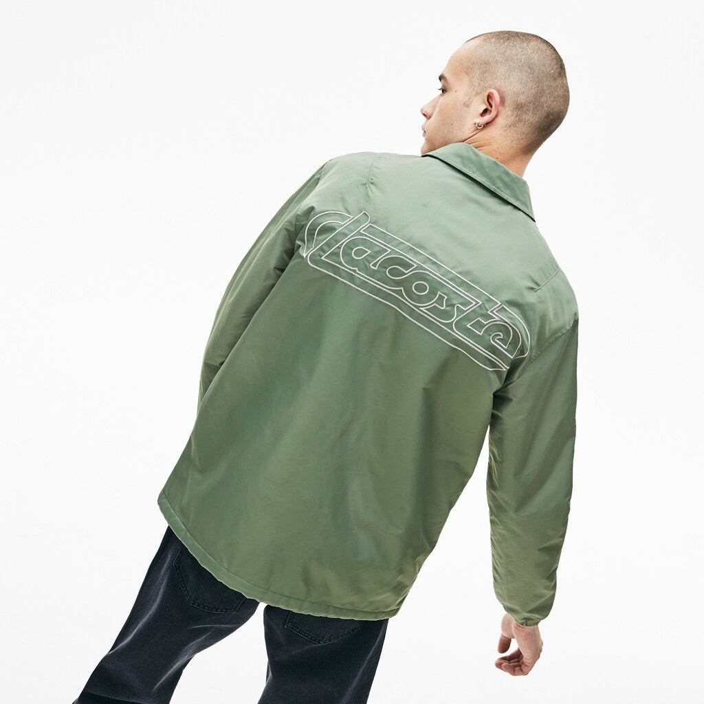 Men's LIVE Buttoned Embroidered Coach Jacket / Lacoste