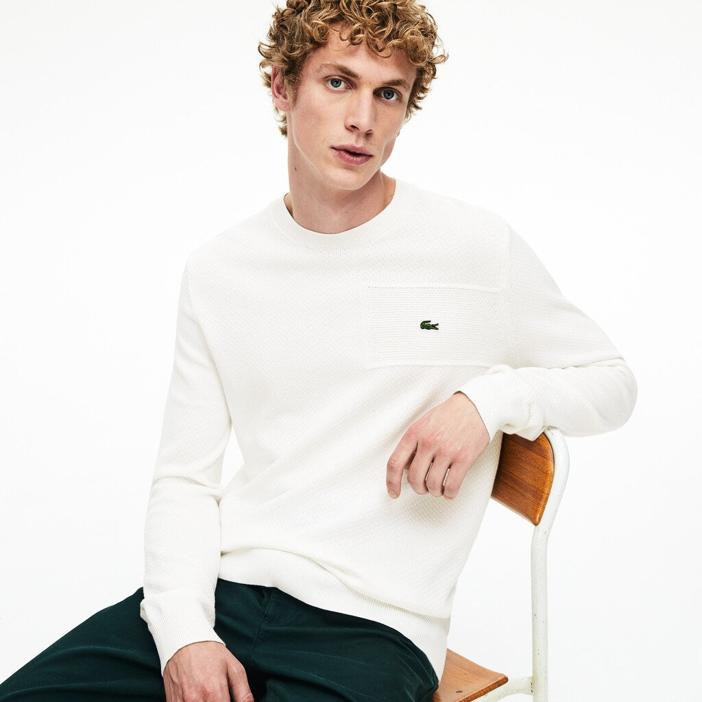 Men's Crewneck Texturized Cotton Sweater / Lacoste