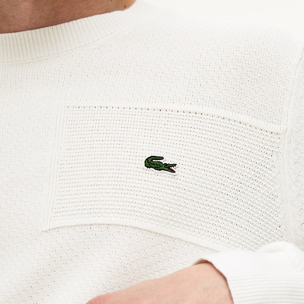 Men's Crewneck Texturized Cotton Sweater / Lacoste