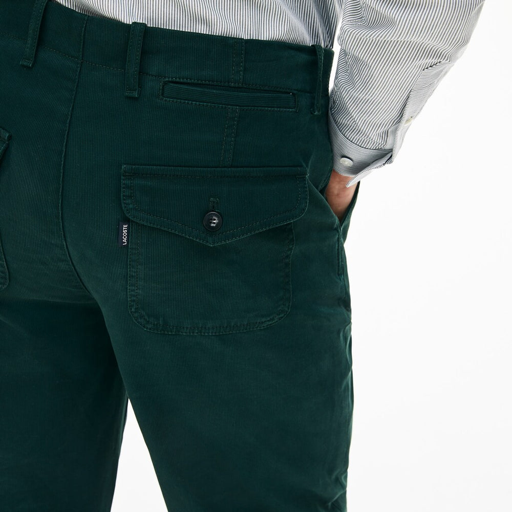 Men's Loose Fit Textured Stretch Cotton Chinos / Lacoste