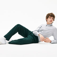 Men's Loose Fit Textured Stretch Cotton Chinos / Lacoste