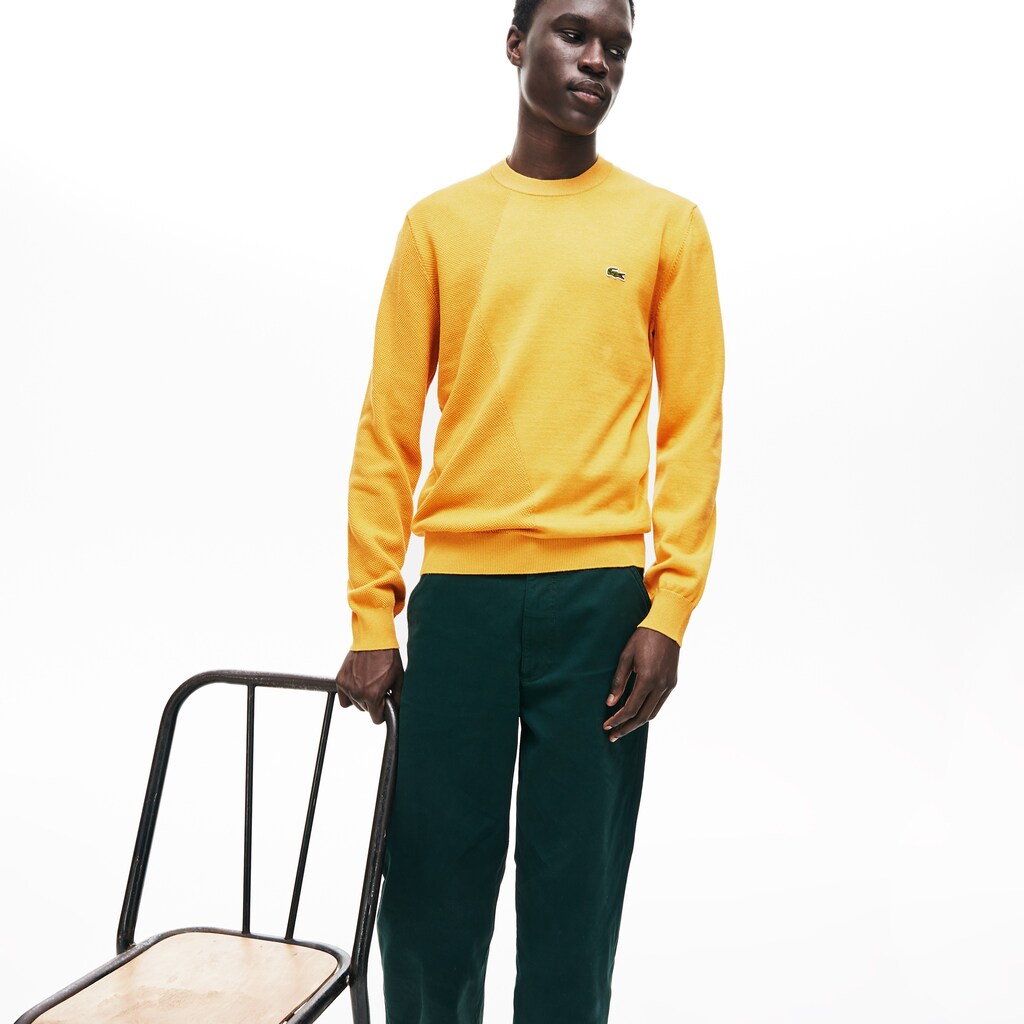 Men's Crewneck Textured Thermoregulating Sweater / Lacoste