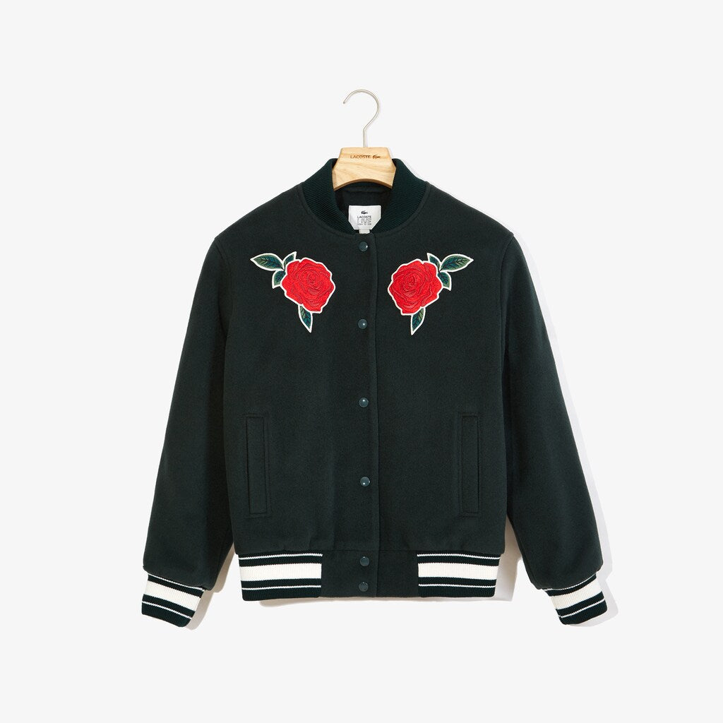 Women's LIVE Rose-Embroidered Varsity Jacket / Lacoste