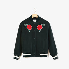 Women's LIVE Rose-Embroidered Varsity Jacket / Lacoste