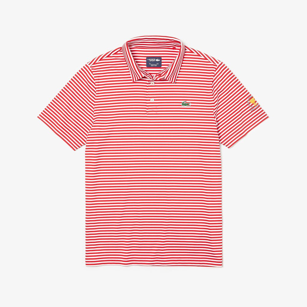Men's Presidents Cup Pinstriped Breathable Jersey Golf Polo / Lacoste