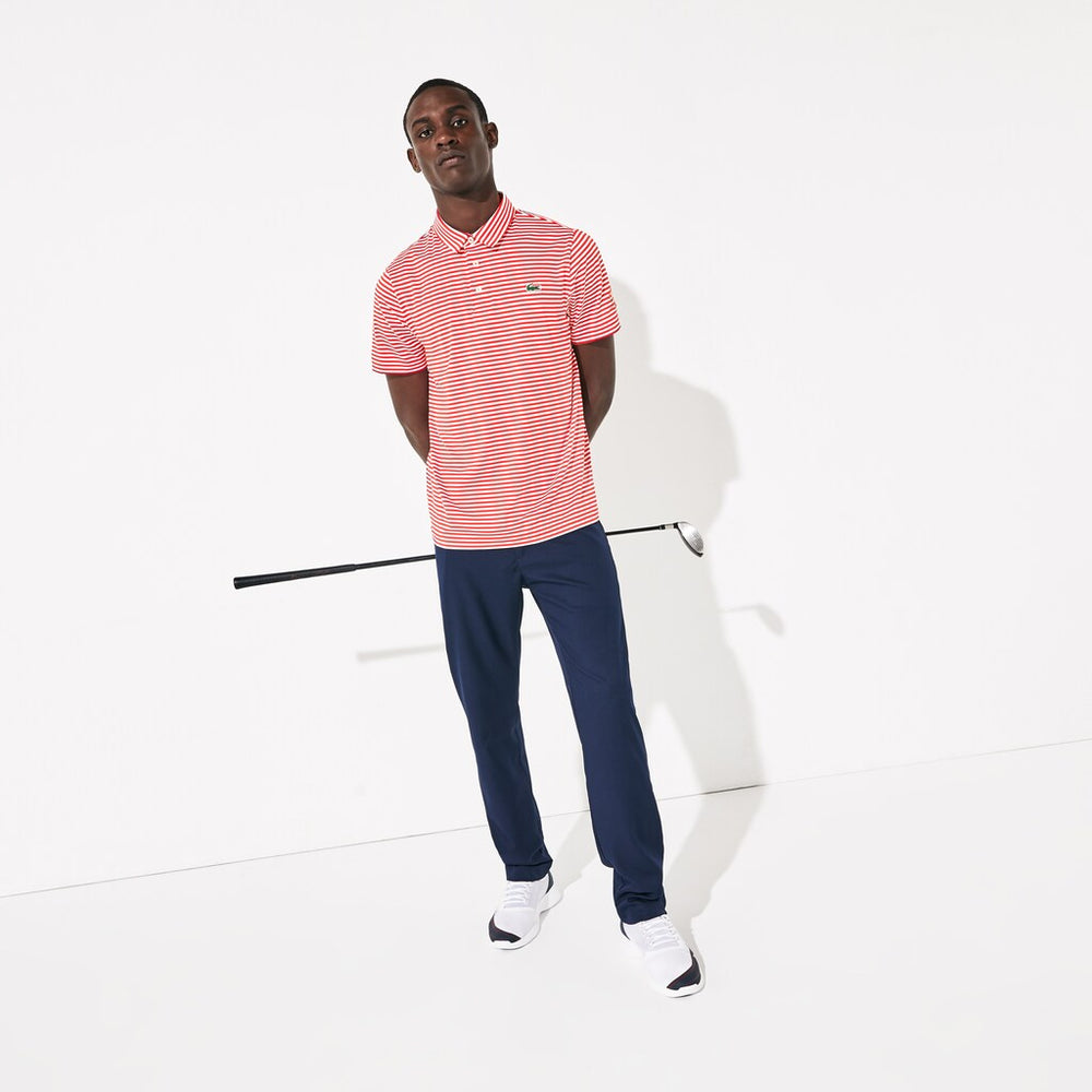 Men's Presidents Cup Pinstriped Breathable Jersey Golf Polo / Lacoste