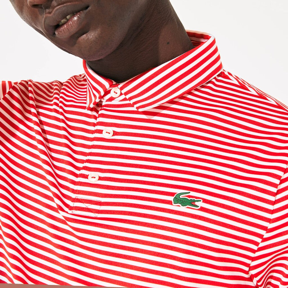 Men's Presidents Cup Pinstriped Breathable Jersey Golf Polo / Lacoste