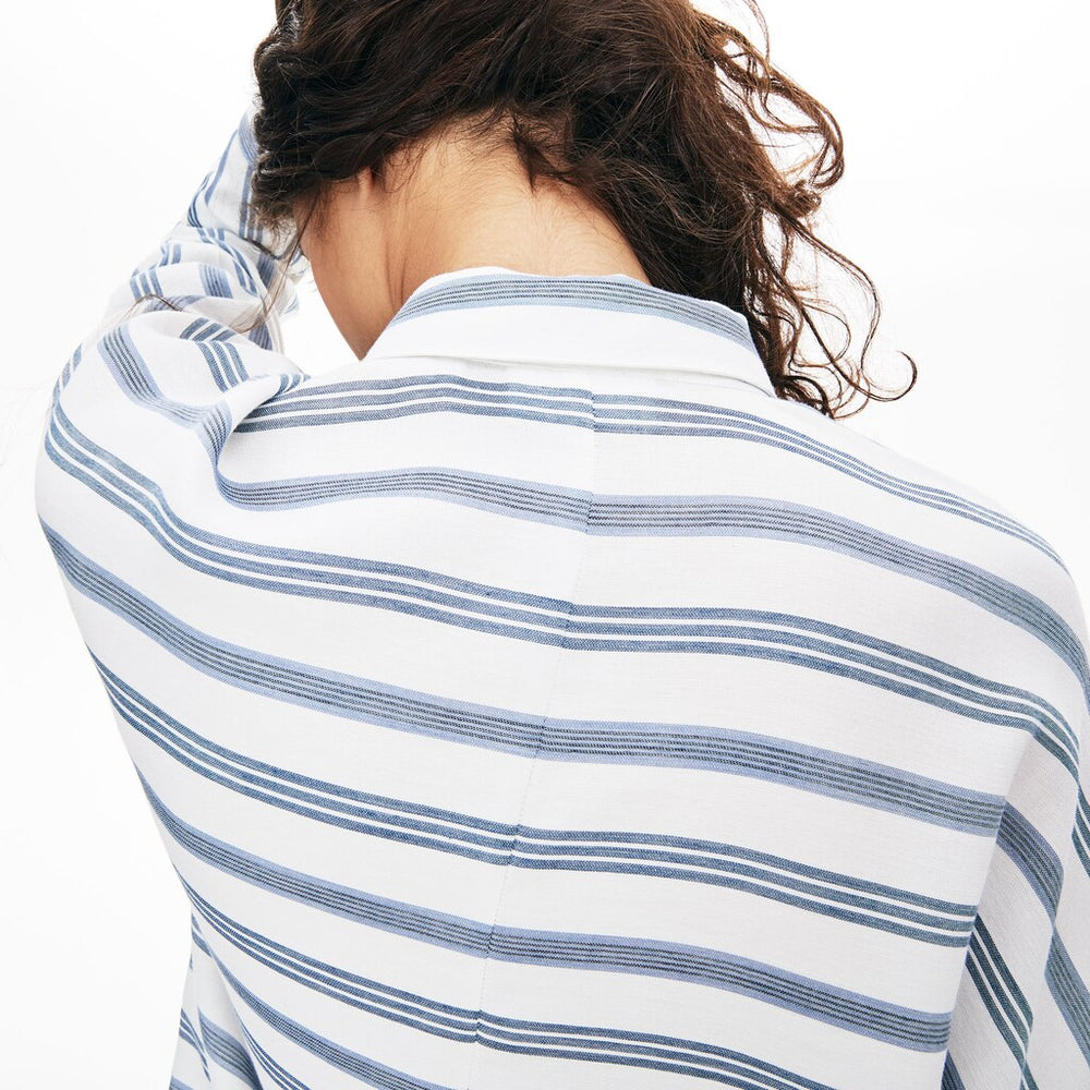 Women's Loose Fit Striped Lightweight Cotton Shirt / Lacoste
