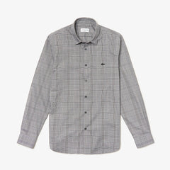 Men's Slim Fit Glen Plaid Cotton Shirt / Lacoste