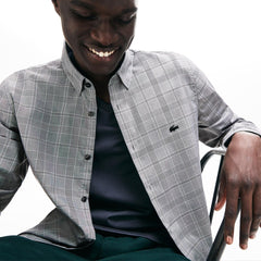 Men's Slim Fit Glen Plaid Cotton Shirt / Lacoste