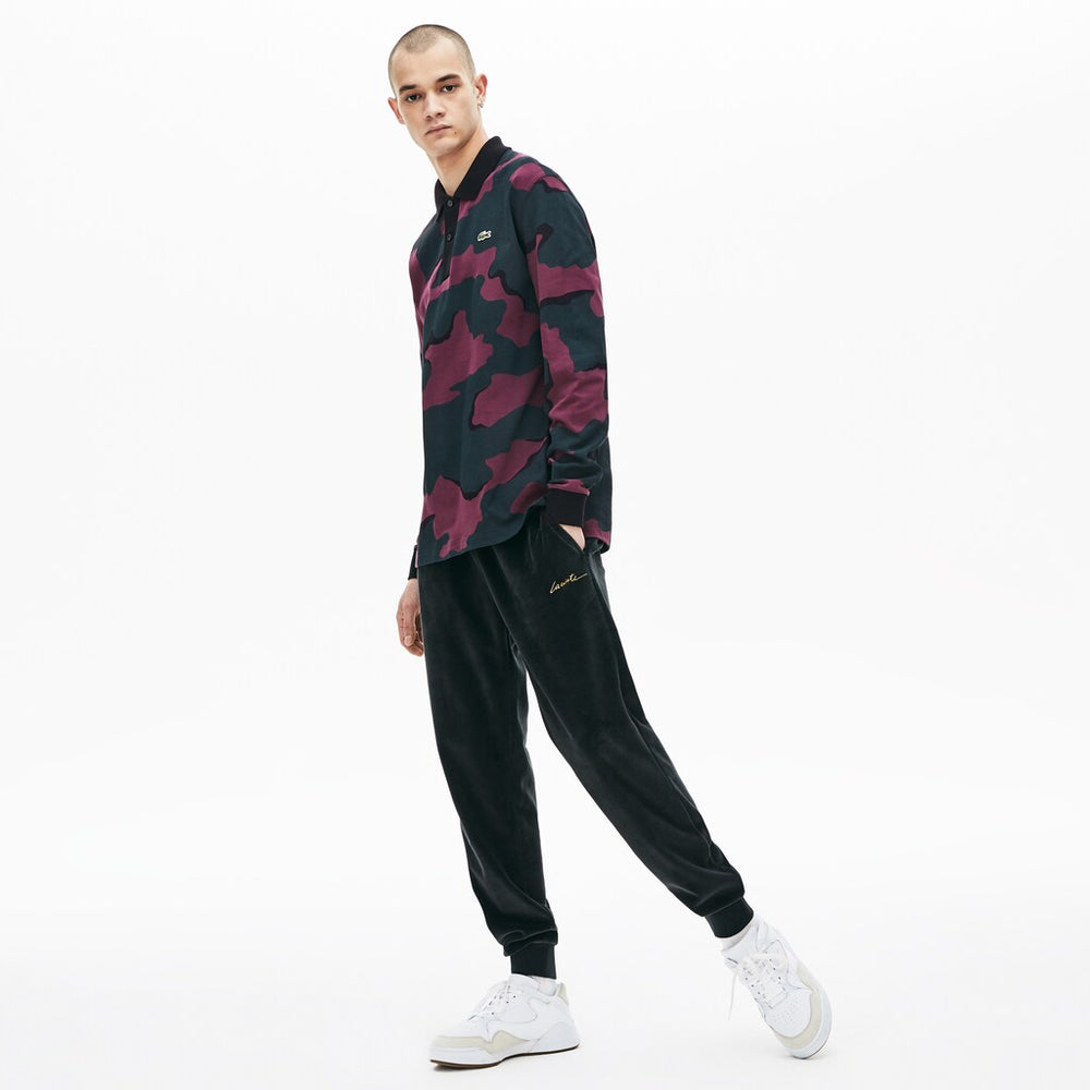 Men's LIVE Loose Fit Camo Cotton Polo Shirt / Lacoste