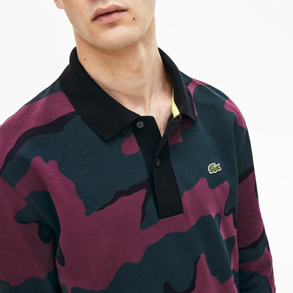 Men's LIVE Loose Fit Camo Cotton Polo Shirt / Lacoste