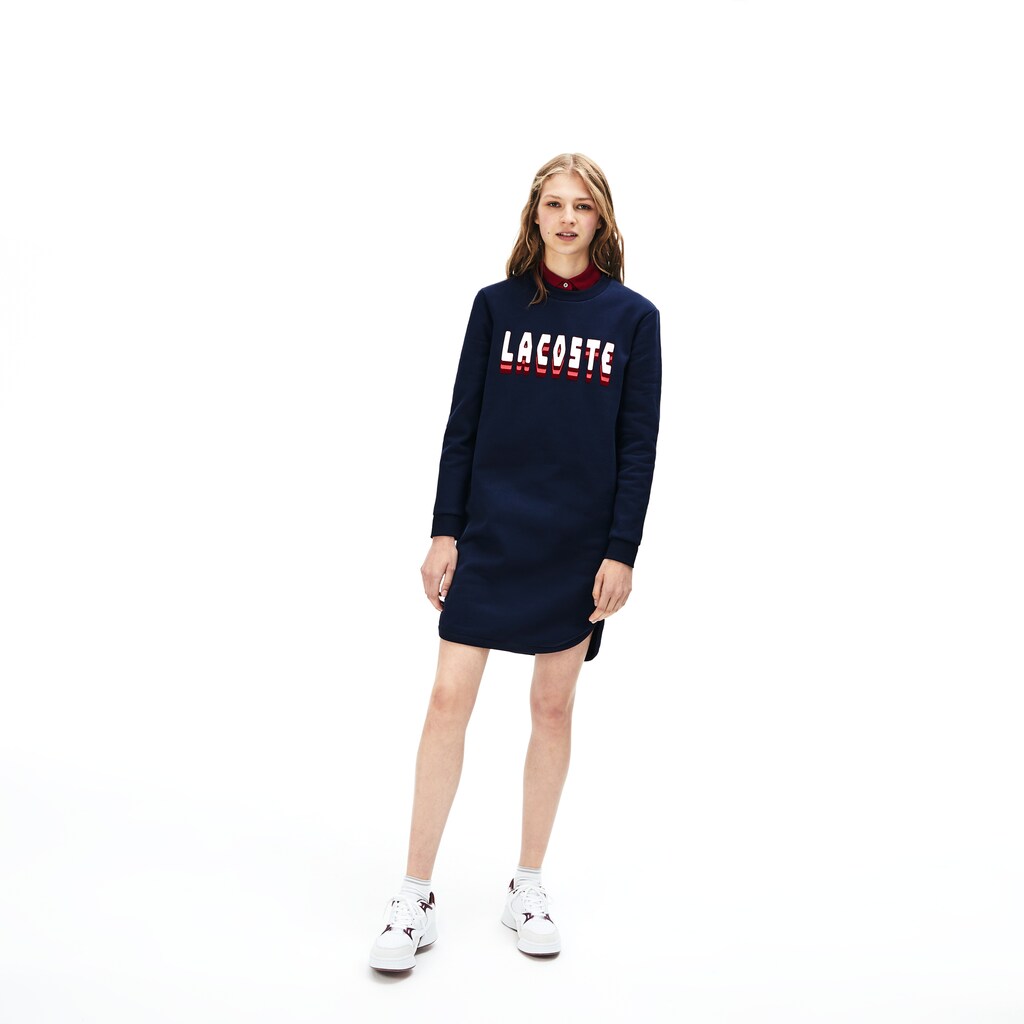 Women's 3D-Lettering Fleece Sweatshirt Dress / Lacoste